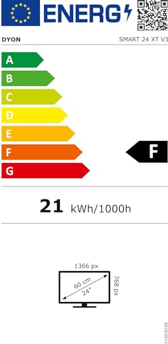 DYON Smart 24 XT 60 cm (24 Zoll) Fernseher (HD Smart TV, HD Triple Tuner (DVB-C/-S2/-T2), Prime Video, Netflix & HbbTV) [Modelljahr 2022]