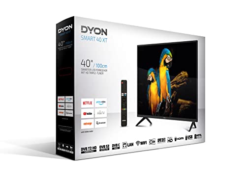 DYON Smart 40 XT 100 cm (40 Zoll) Fernseher (Full-HD Smart TV, HD Triple Tuner (DVB-C/-S2/-T2), Prime Video, Netflix & HbbTV) [Modelljahr 2022]