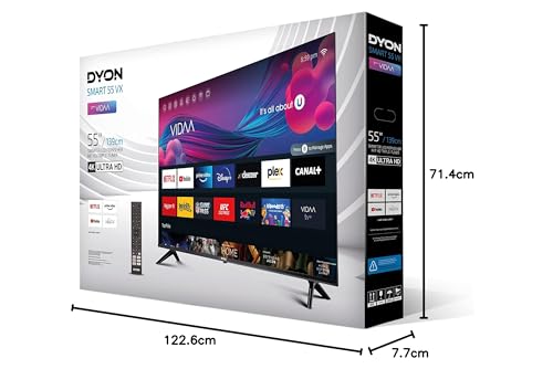 DYON Smart 55 VX - 55 Zoll 4K UHD Smart TV (2023) mit HD Triple Tuner, App Store & Streaming-Apps