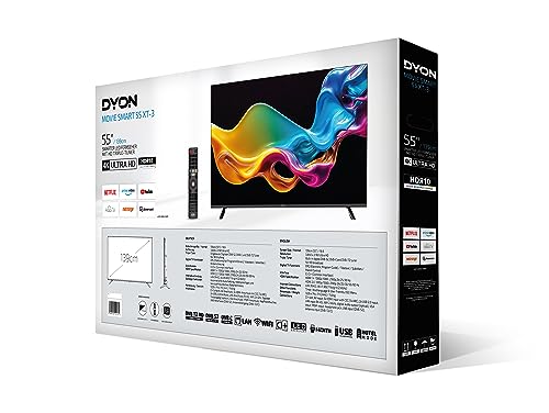 DYON Movie Smart 55 XT-3 - 55 Zoll 4K UHD Smart TV (2023) mit HD Triple Tuner, Prime Video, Netflix & HbbTV