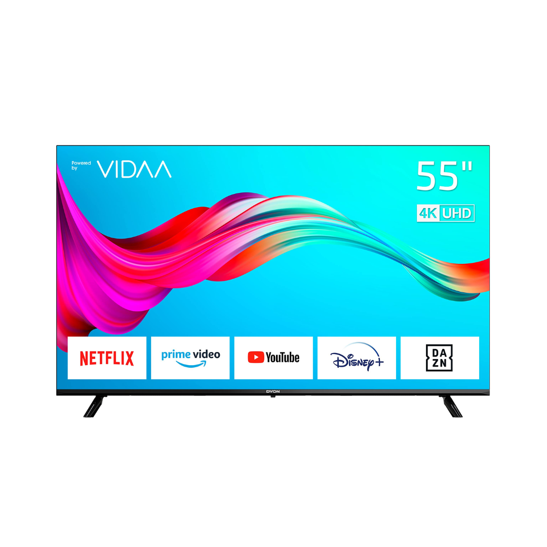 DYON Smart 55 VX - 55 Zoll 4K UHD Smart TV (2023) mit HD Triple Tuner, App Store & Streaming-Apps