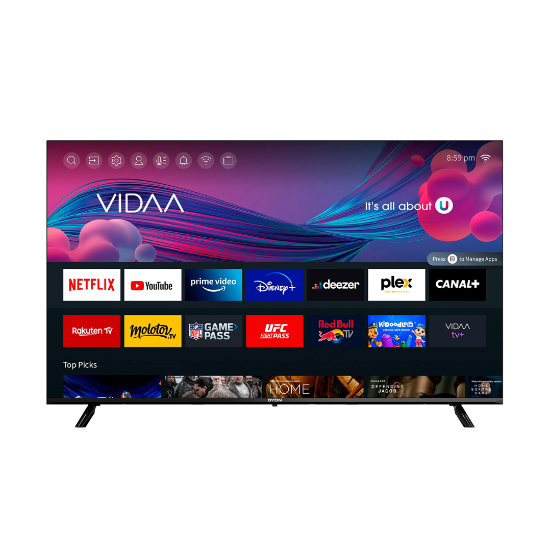 DYON Smart 43 VX - 43 Zoll Full-HD Smart TV (2022) mit HD Triple Tuner, App Store & Streaming-Apps, Schwarz