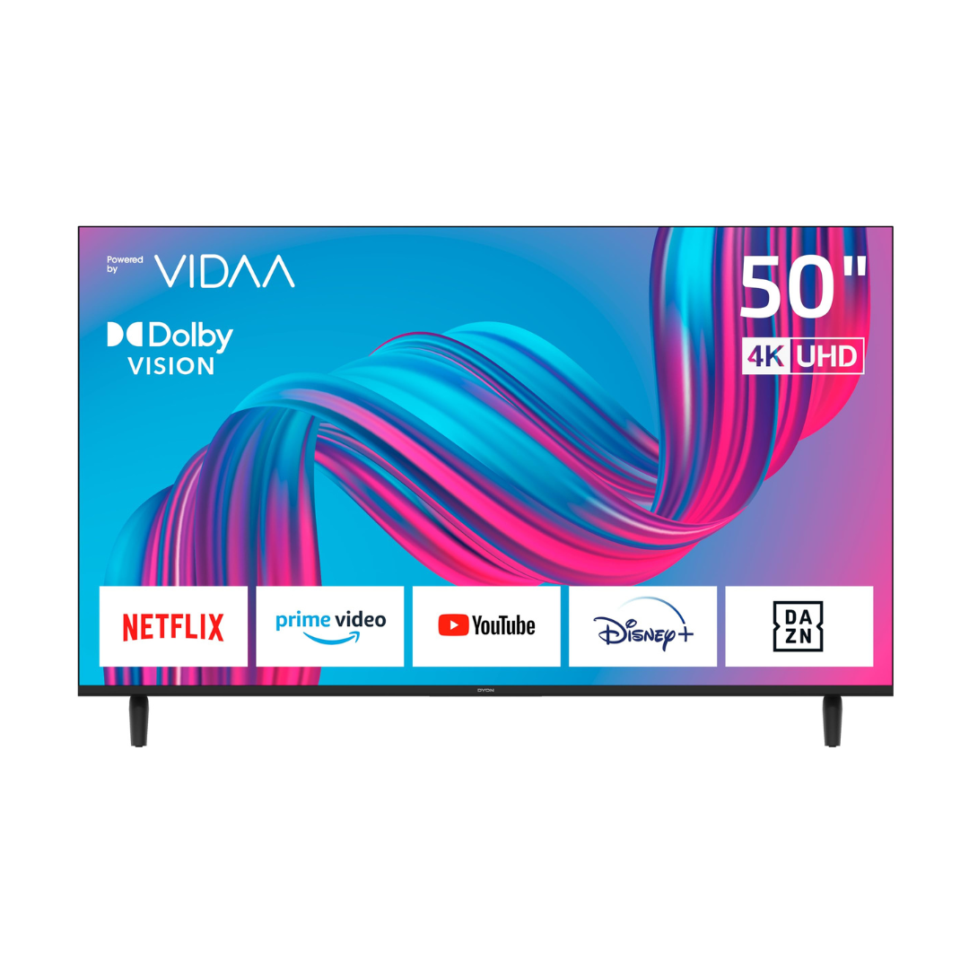 DYON Movie Smart 50 VX - 50 Zoll 4K UHD Smart TV (2024) mit Triple Tuner, App Store, Prime Video, Netflix, YouTube, DAZN & Disney+