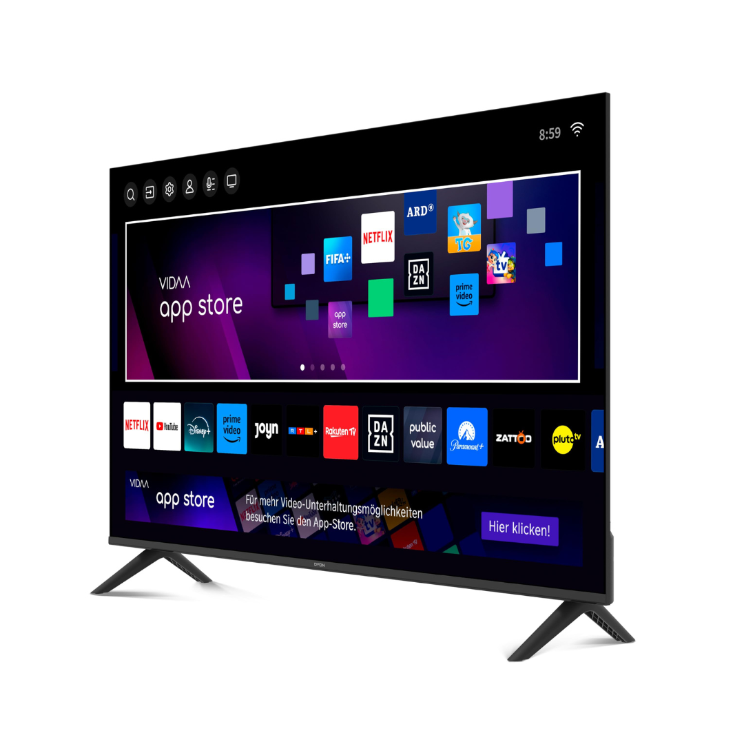 DYON Movie Smart 50 VX - 50 Zoll 4K UHD Smart TV (2024) mit Triple Tuner, App Store, Prime Video, Netflix, YouTube, DAZN & Disney+