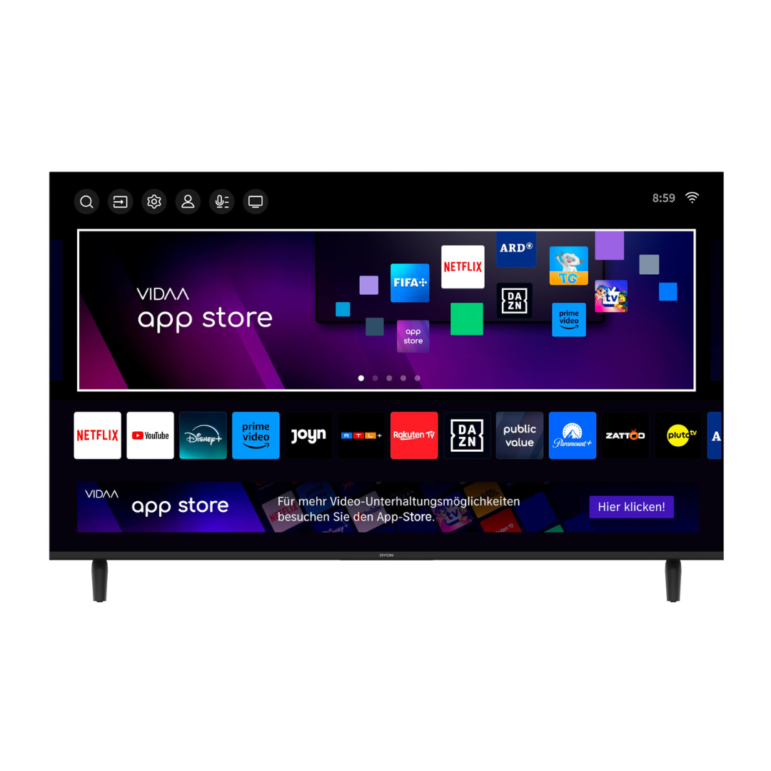 DYON Movie Smart 50 VX - 50 Zoll 4K UHD Smart TV (2024) mit Triple Tuner, App Store, Prime Video, Netflix, YouTube, DAZN & Disney+