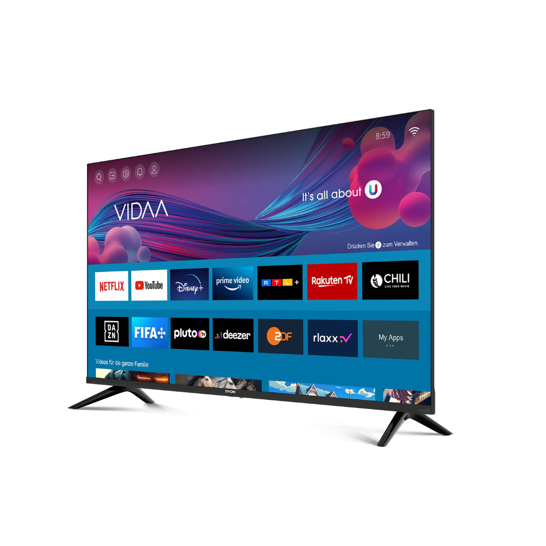 DYON Movie Smart 40 VX-2 - 40 Zoll Full-HD Smart TV (2023) mit HD Triple Tuner, App Store, Prime Video, Netflix, YouTube, DAZN & Disney+