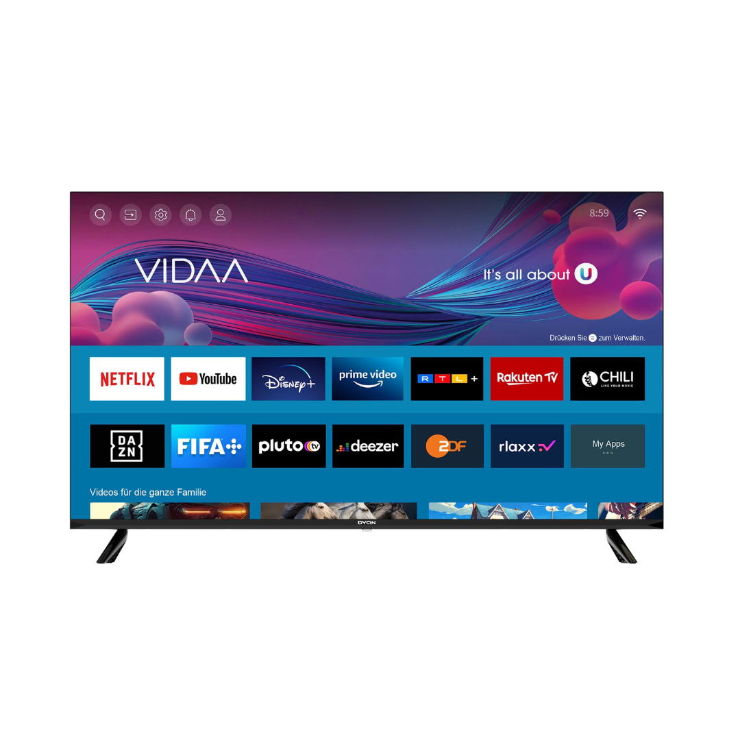 DYON Movie Smart 40 VX-2 - 40 Zoll Full-HD Smart TV (2023) mit HD Triple Tuner, App Store, Prime Video, Netflix, YouTube, DAZN & Disney+