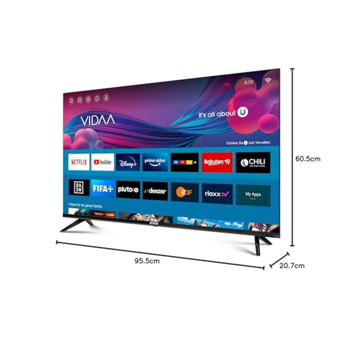 DYON Movie Smart 43 VX - 43 Zoll Full-HD Smart TV (2023) mit HD Triple Tuner, App Store & Streaming-Apps