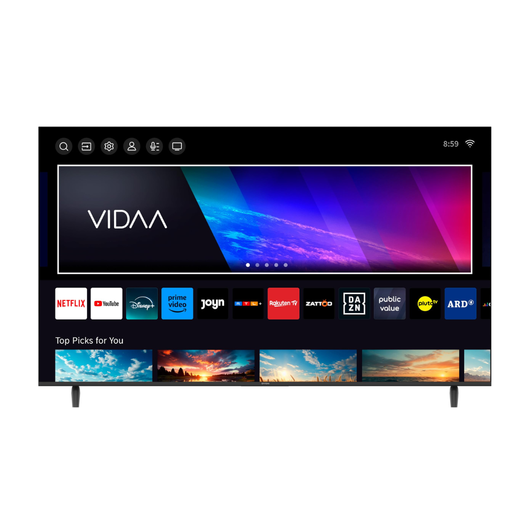 DYON Smart 65 VX - 65 Zoll 4K UHD Smart TV (2024) mit Triple Tuner, App Store, Prime Video, Netflix, YouTube, DAZN & Disney+