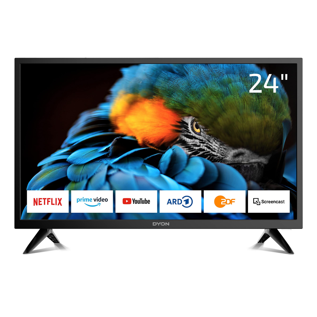 DYON Smart 24 XT 60 cm (24 Zoll) Fernseher (HD Smart TV, HD Triple Tuner (DVB-C/-S2/-T2), Prime Video, Netflix & HbbTV) [Modelljahr 2022]