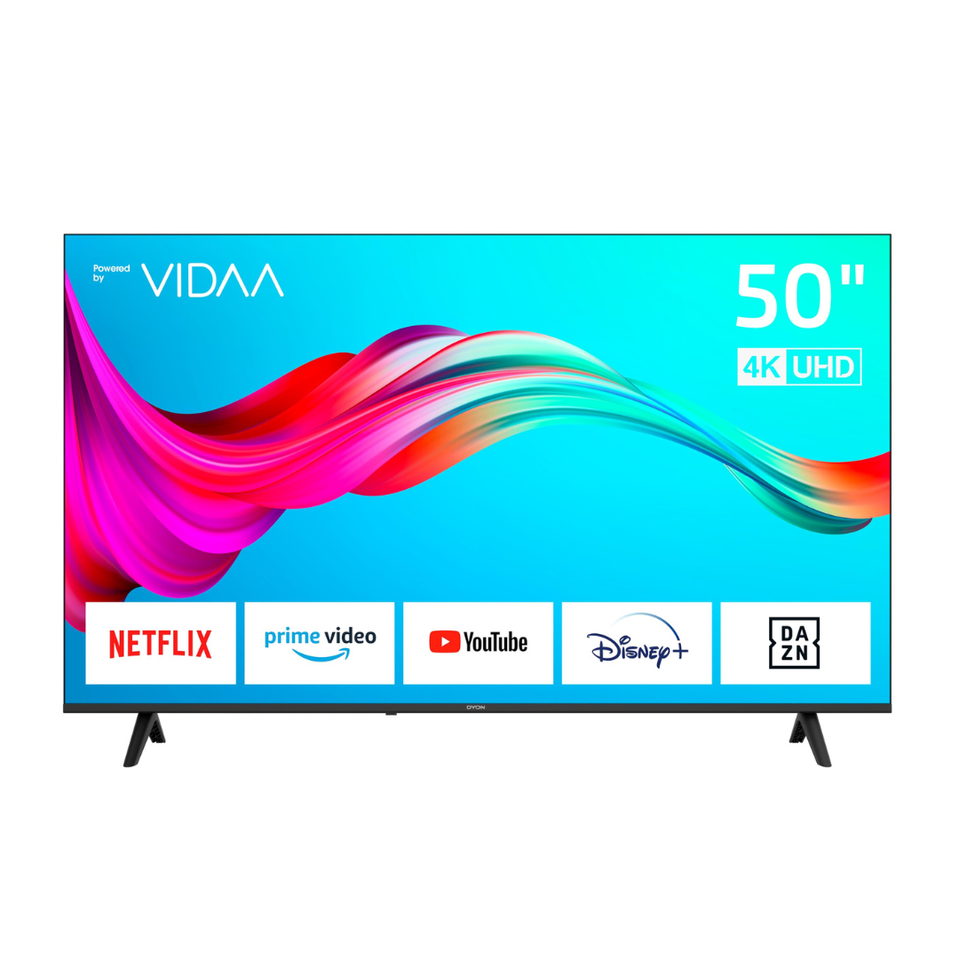 DYON Smart 50 VX - 50 Zoll 4K UHD Smart TV (2024) mit Triple Tuner, App Store, Prime Video, Netflix, YouTube, DAZN & Disney+