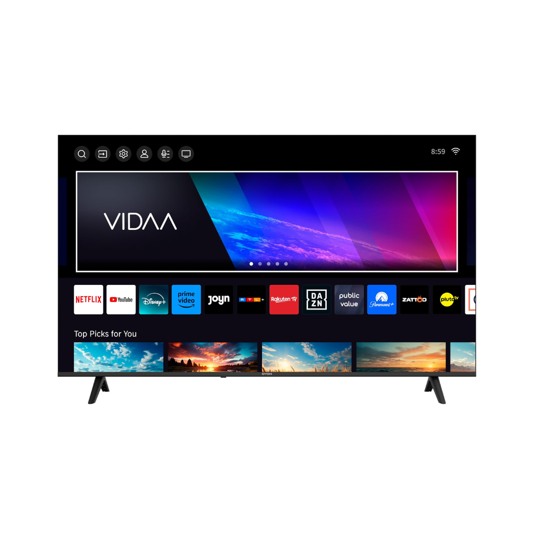 DYON Smart 50 VX - 50 Zoll 4K UHD Smart TV (2024) mit Triple Tuner, App Store, Prime Video, Netflix, YouTube, DAZN & Disney+